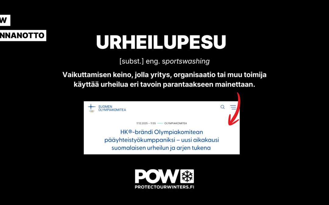 HK-tuotemerkki Olympiakomitean yhteistyökumppanina on lupaus ilmastokriisin kiihtymisestä